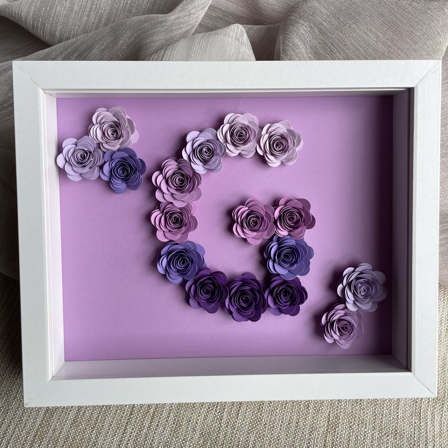Personalised Initial Flower Frame (15x20 cm)