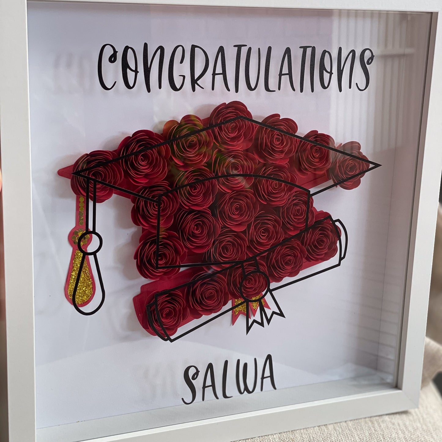 Graduation Cap & Scroll Shadowbox Frame