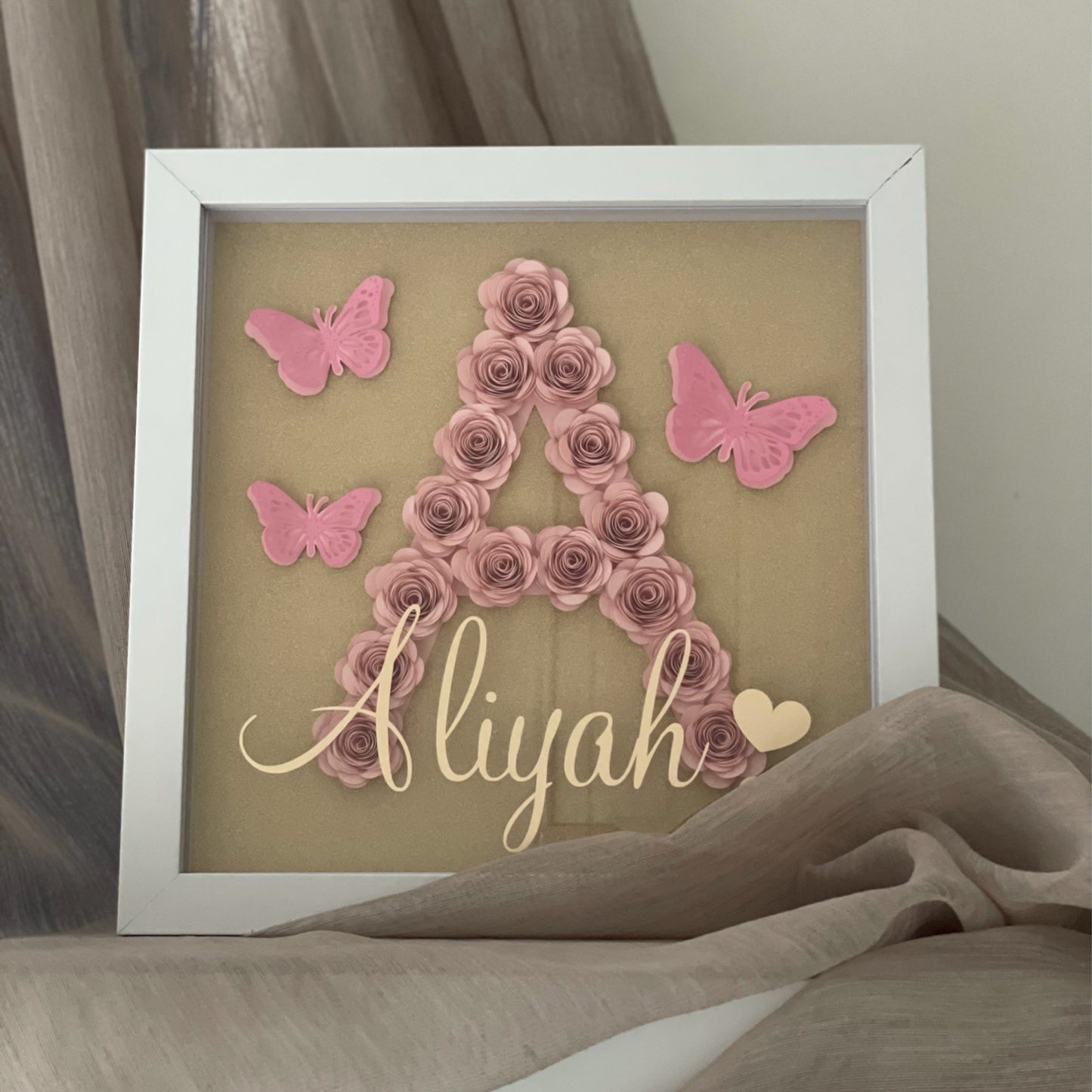 Personalised Initial Flower Frame (30x30 cm)