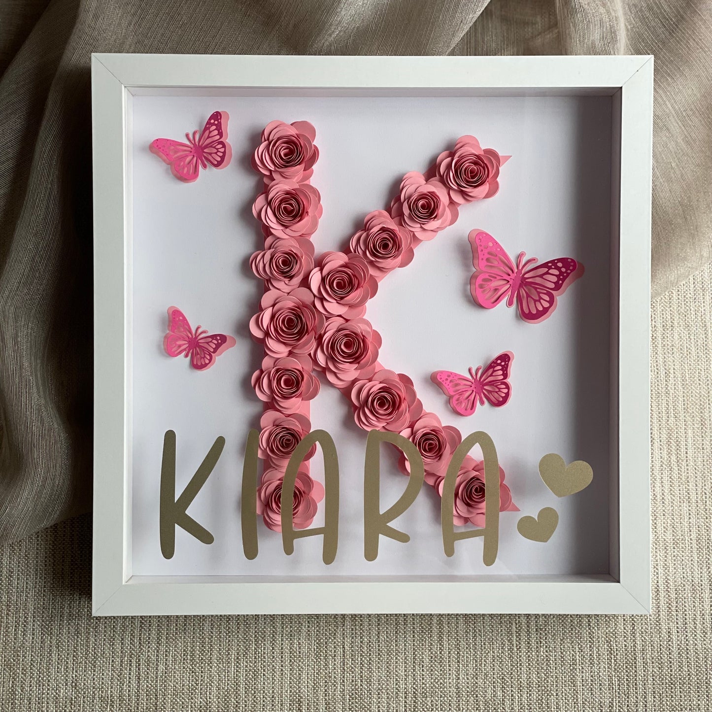 Personalised Initial Flower Frame (30x30 cm)