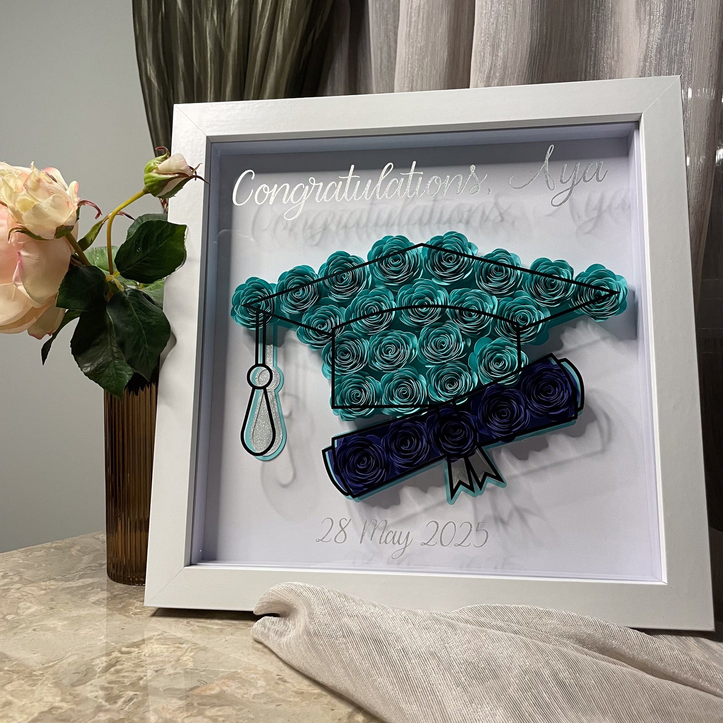 Graduation Cap & Scroll Shadowbox Frame