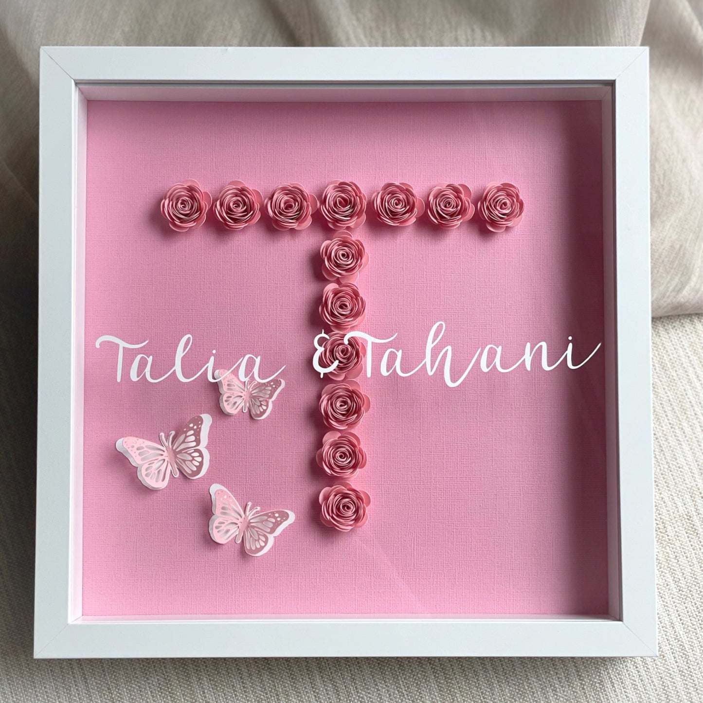 Personalised Initial Flower Frame (30x30 cm)