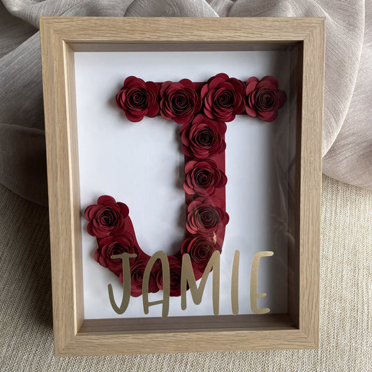 Personalised Initial Flower Frame (15x20 cm)