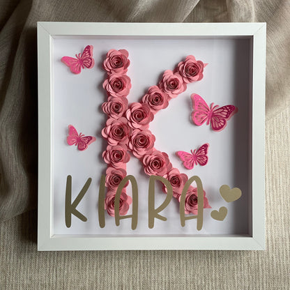 Personalised Initial Flower Frame (30x30 cm)