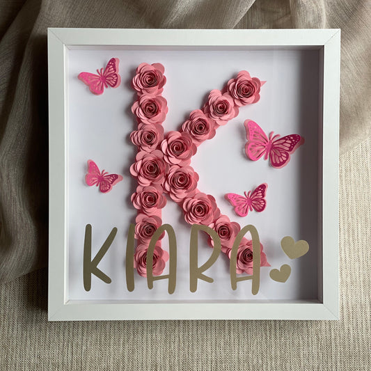 Personalised Initial Flower Frame (30x30 cm)
